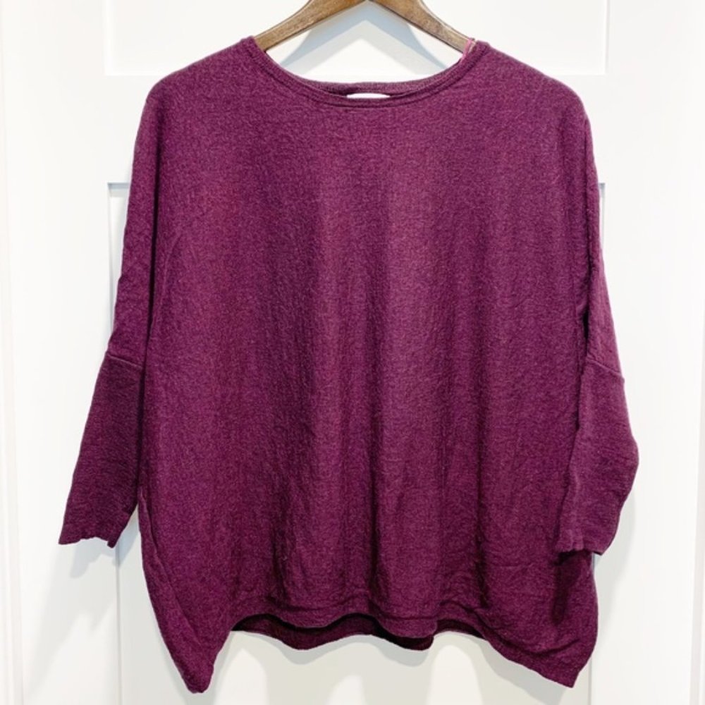 Kenar Purple Oversized 100% Merino Wool Sweater - Size M